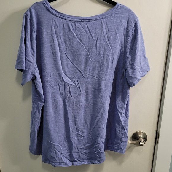 XL Ricki's Basic Purple V-Neck Tee - Picture 3 of 9